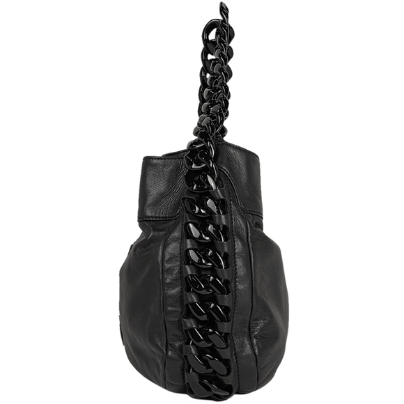 Chanel Black Shoulder Leather Bag Chain Plastic Cocomark - Picture 1 of 12
